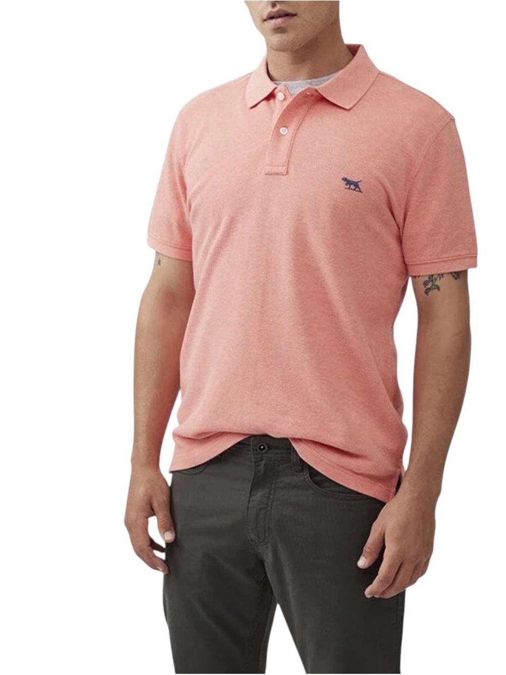 Rodd & Gunn Men’s The Gunn Polo Shirt in Salmon Pink Short-Sleeve Size 2XL